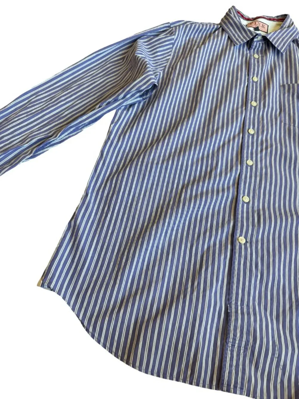 Pink Thomas Pink Purple White Stripe Dress Shirt Long Sleeve Casual Work Large